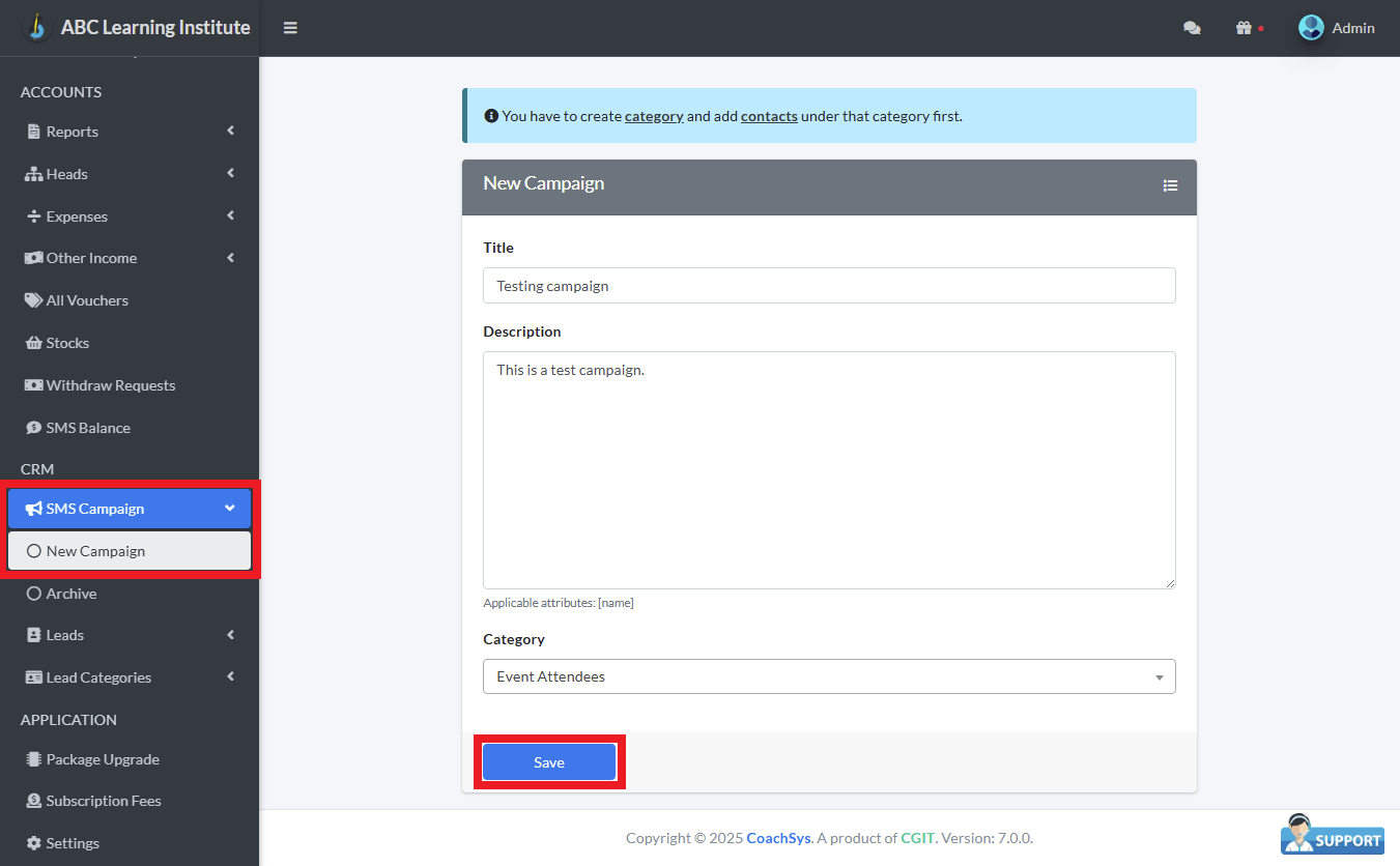 New Campaign 1 Add New Campaign