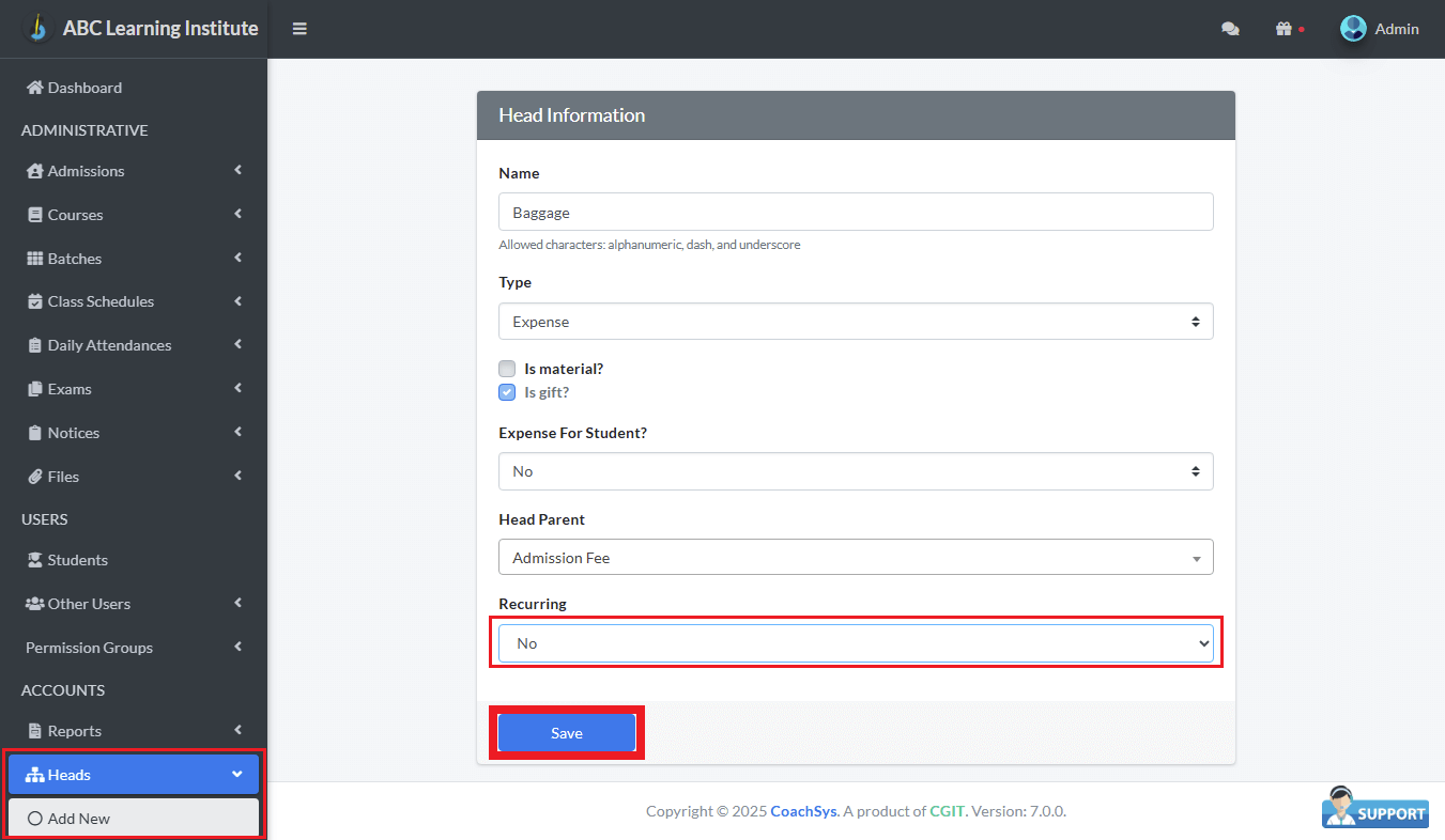 Add New 1 Add New Head