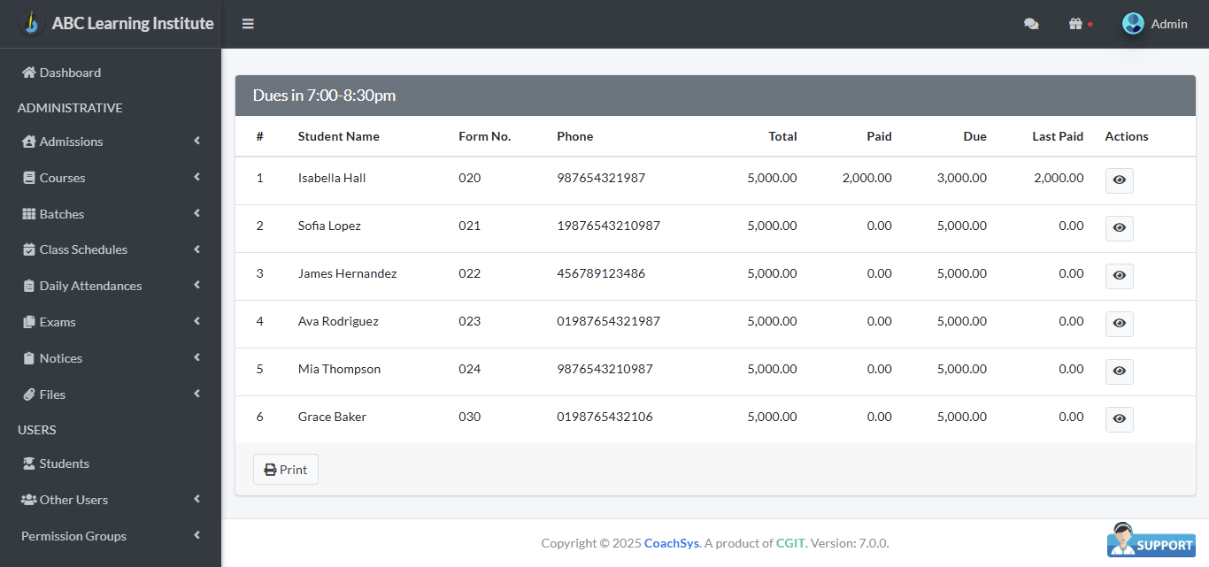 Check Dues per Batch 2 Check Dues in Batch