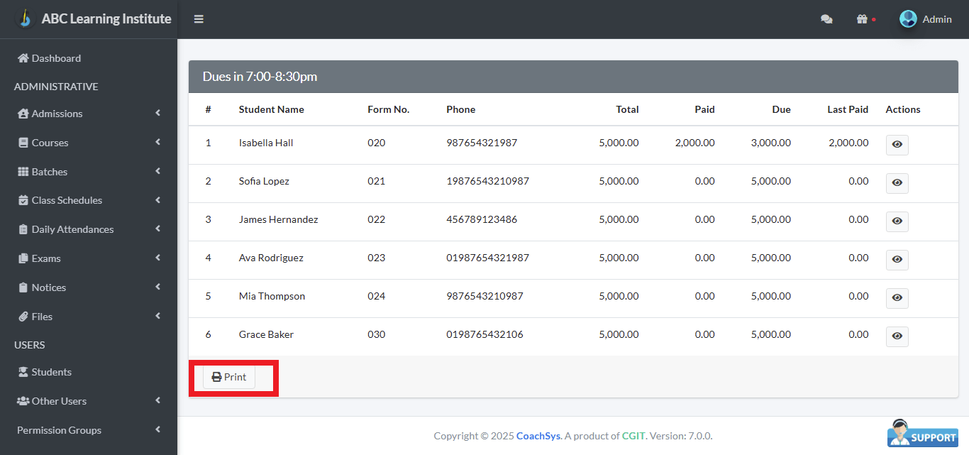 Check Dues per Batch 3 Check Dues in Batch1
