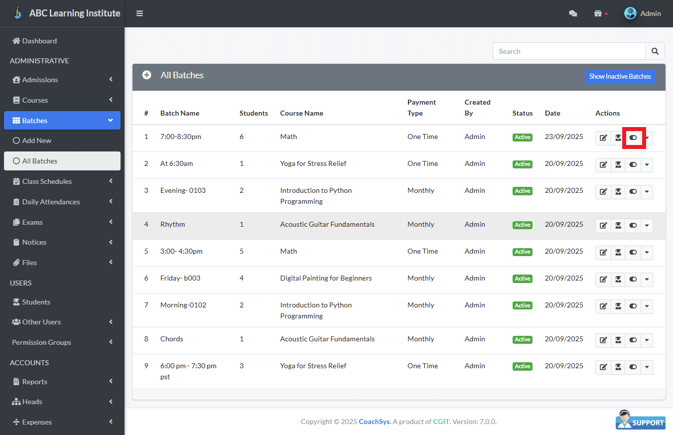 Disable a Batch 1 Disable a Batch