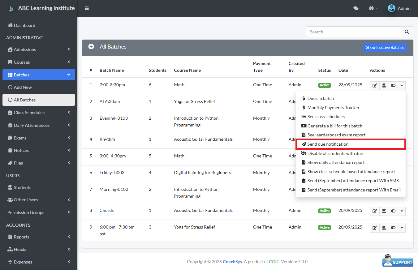 Sending Due Notifications 1 Sending Due Notifications