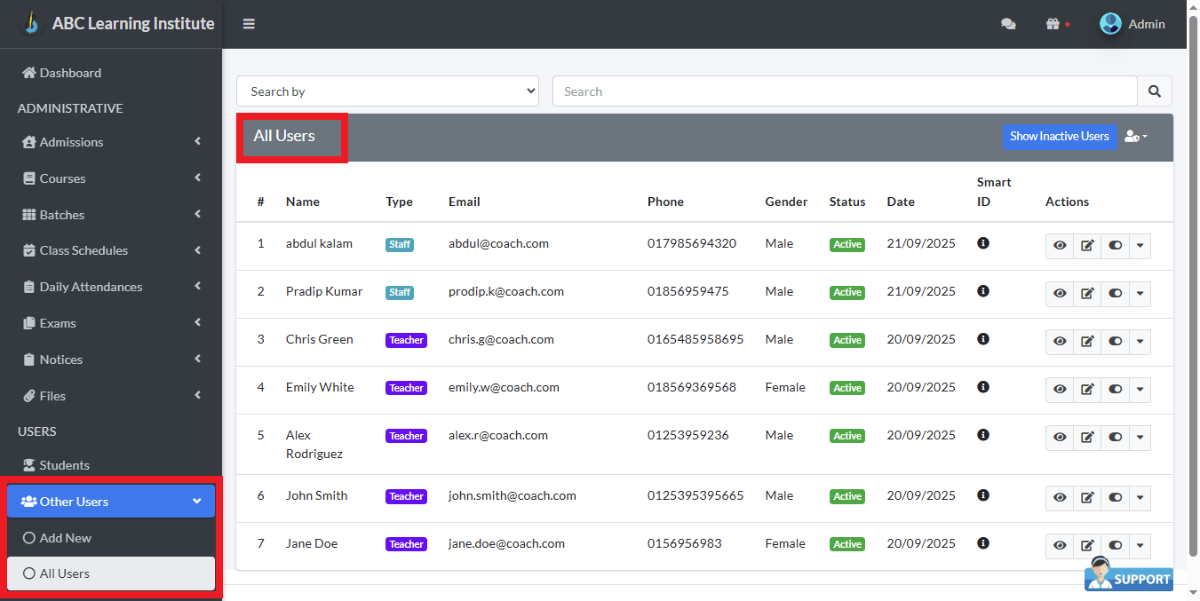 All Users 1 View All Users