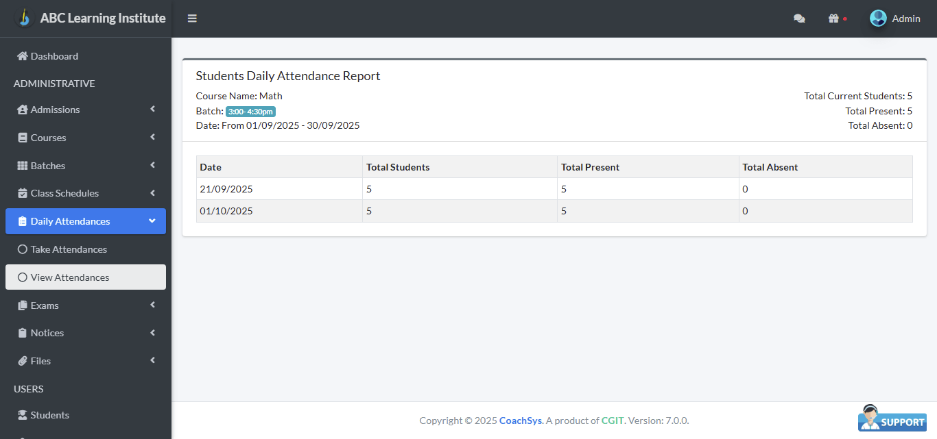 View Attendances 2 View Attendance 1