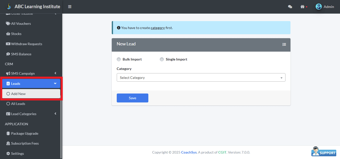 Add New 1 add new lead