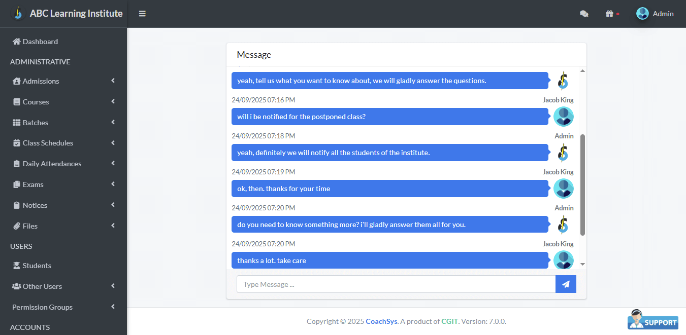 Sending Messages 3 chat with students