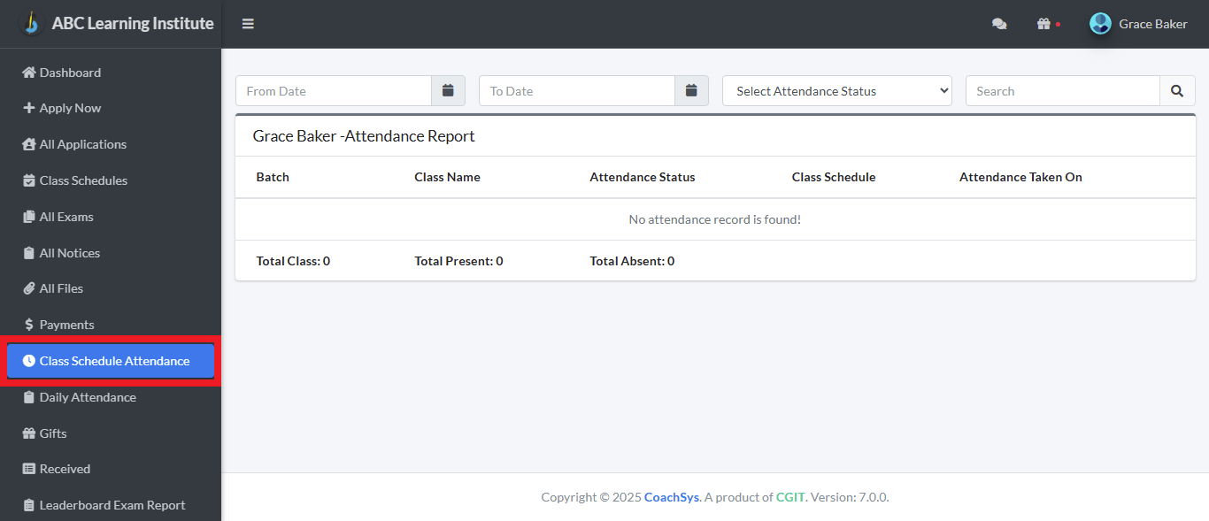 Class Schedule Attendance 1 class schedule attendance