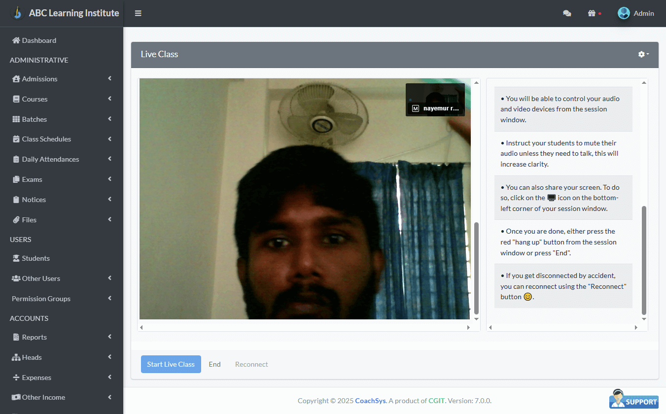 Starting Live Class Session 5 live class