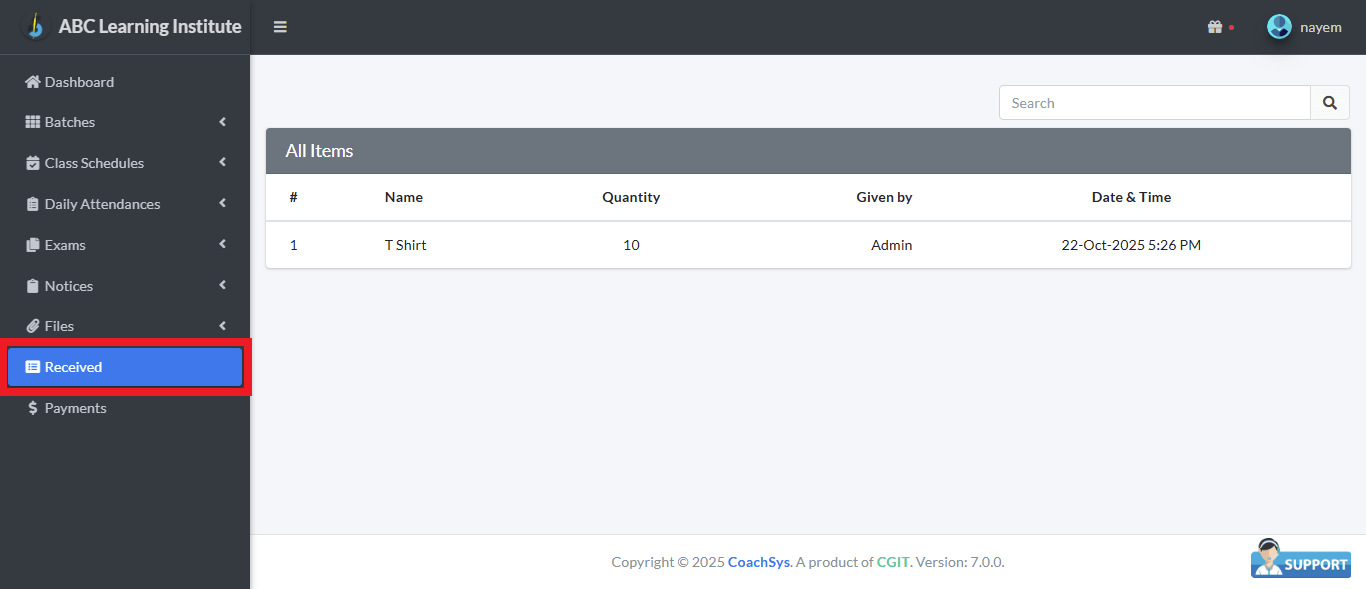 Received 1 received 1