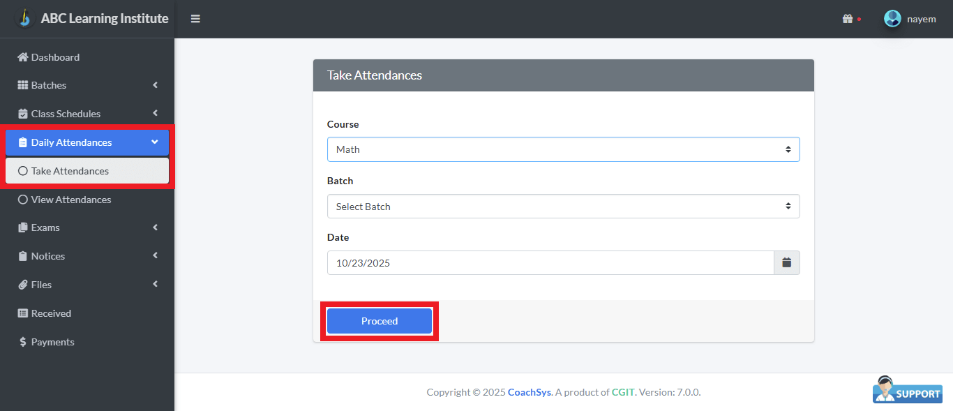 Take Attendances 1 take attendance