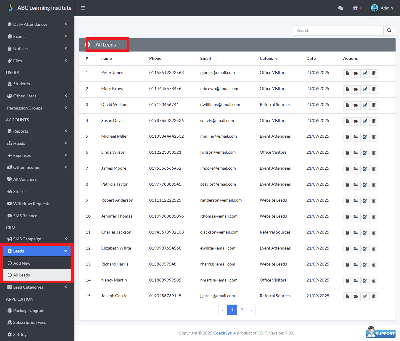 All Leads 1 view all leads